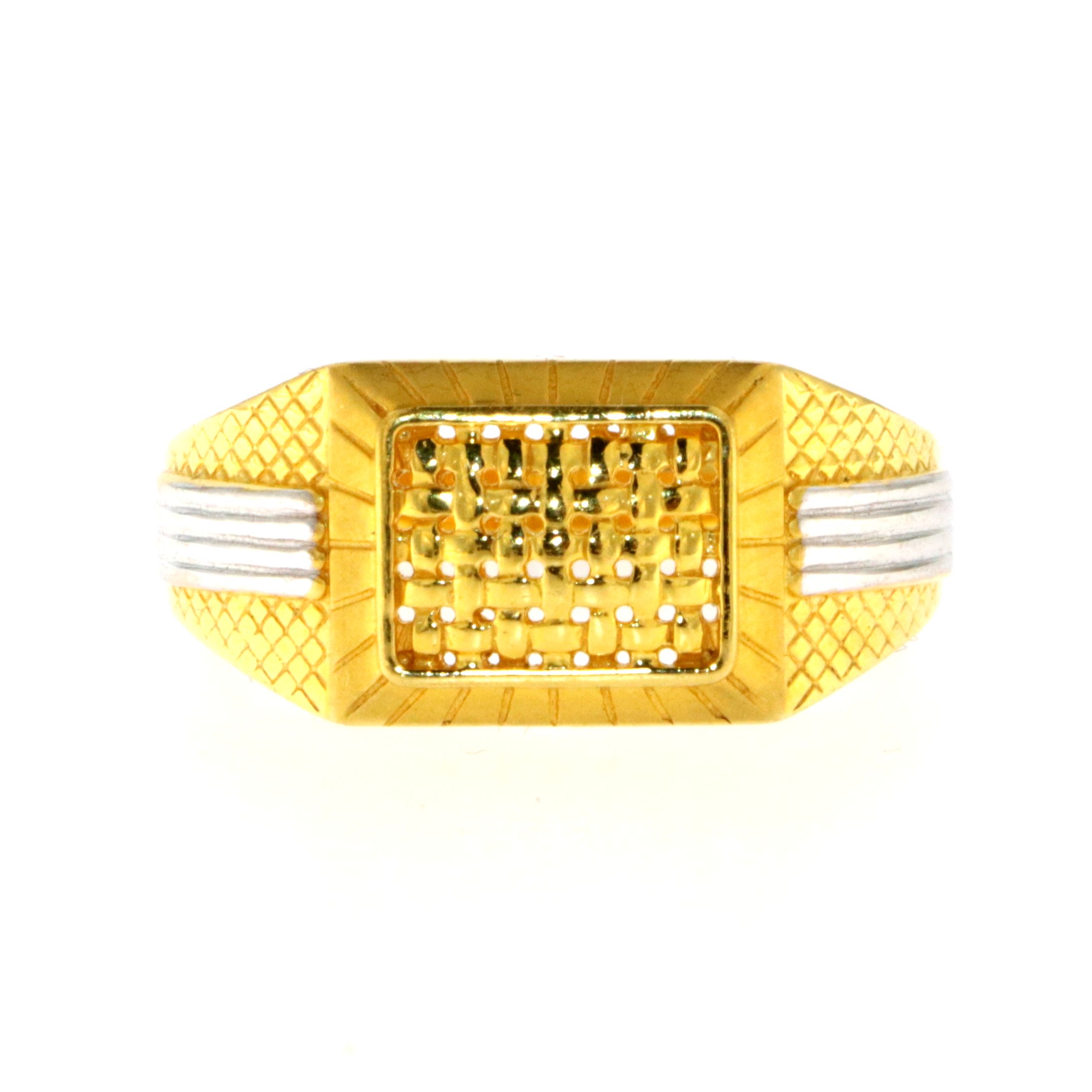 22ct Real Gold Asian/Indian/Pakistani Style Two Colour Gold Ring